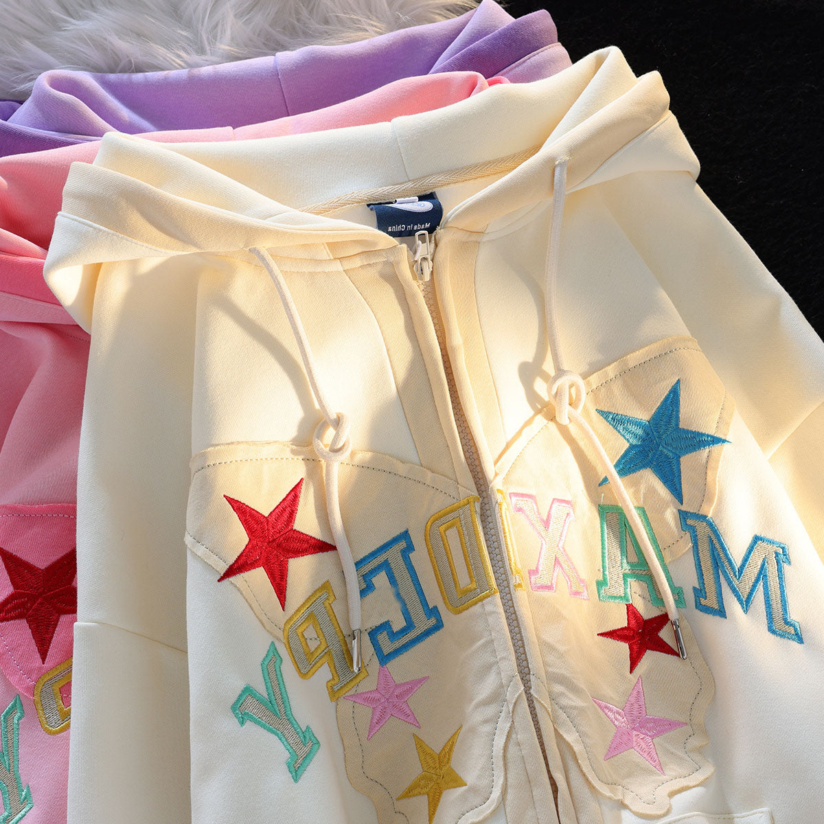 Retro Butterfly Patch Embroidered Streetwear Hoodie