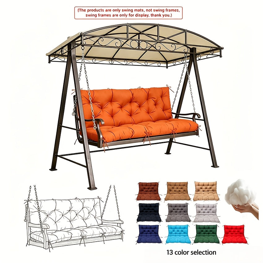 Waterproof Porch Swing Cushions 60 Inch • 2 3-Seater Replacement For Outdoor Furniture • With Backrest And Straps • Thick 5" Swing Seat Bench Cushion • Cushion Ties For Patio, Garden & Backyard • Dark Green 60''×40