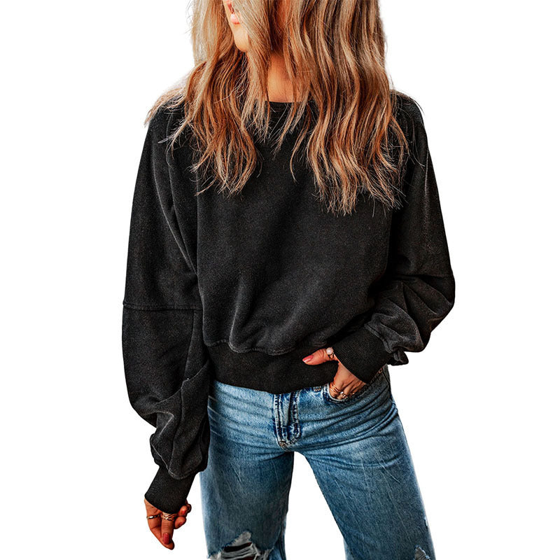 Chic Backless Round Neck Autumn Sweater