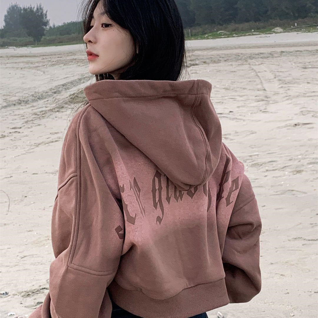 Retro Double-Zipper Oversized Hoodie for Women