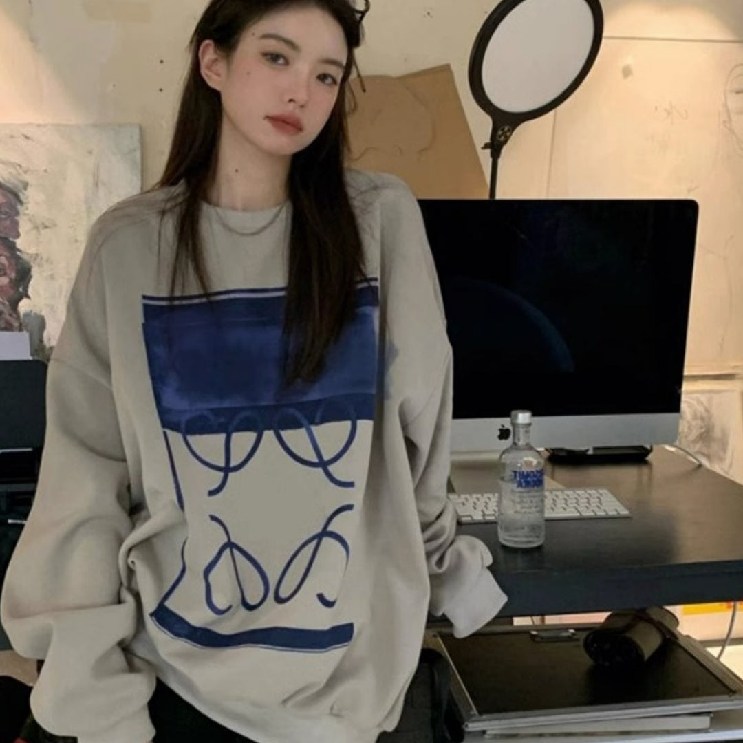 Mid-length Pullover Sweater Women's Loose Slimming Top