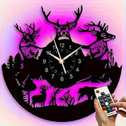 1pc 12 Inch Vinyl Silent Christmas Wall Clock - Ideal Gift for Friends And Family on Christmas Eve, Halloween, Birthdays, Bedroom, Living Room, Kitchen, Office Decoration Aesthetics, Unique Black Art Wall Stickers