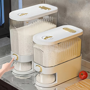 5kg/10kg Rice Dispenser, Large Dry Grain Storage Container with Measuring Cup And Time Scale, Food Dispenser for Kitchen Organization And Food Storage Room Used to Hold Grain Dry Grain