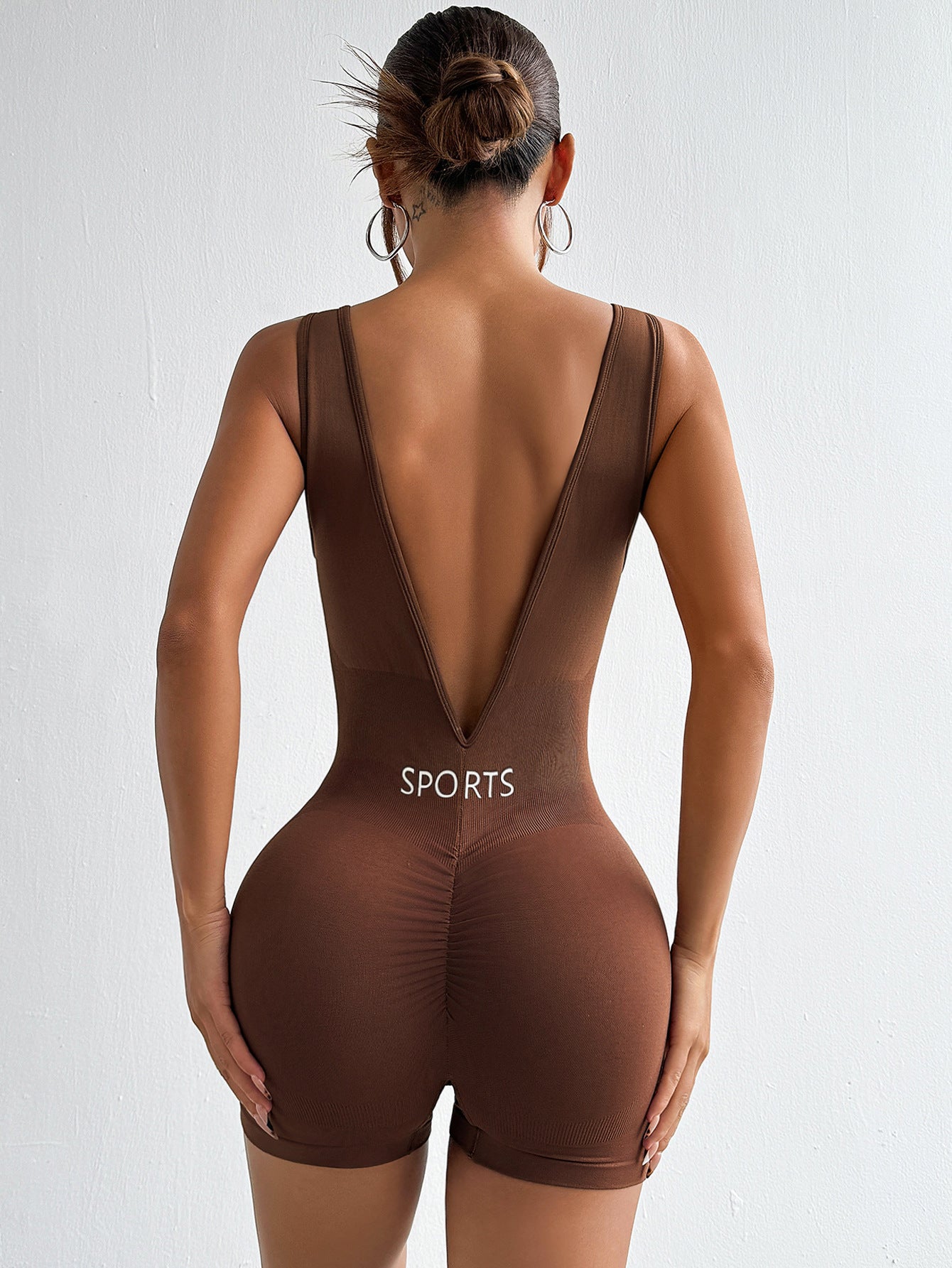 Deep-V Fitness Shaping Yoga Jumpsuit