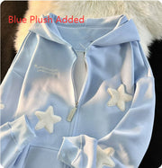 Cosmic Starry Sky Velvet Cardigan Sweatshirt