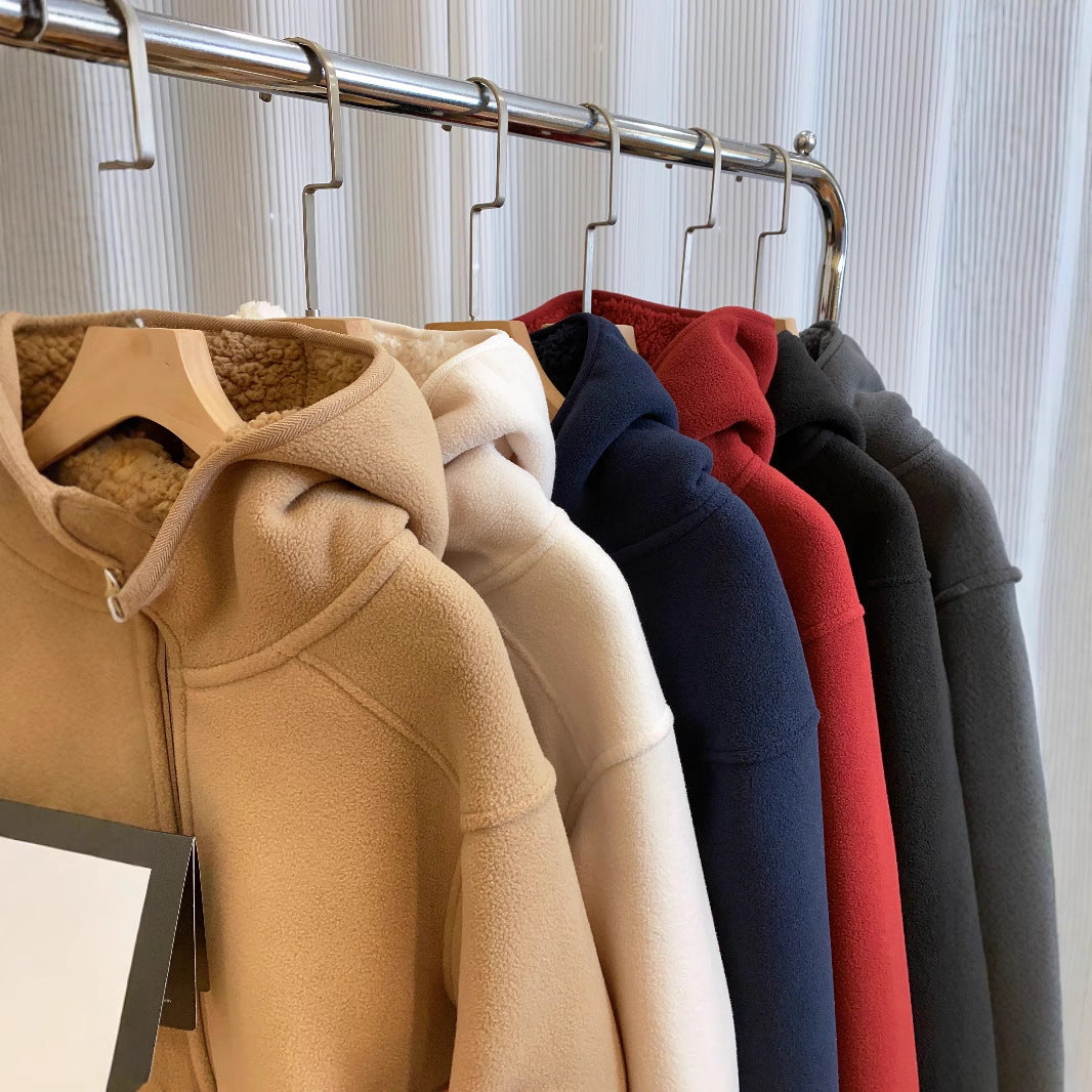 Thickened Double-Sided Fleece Zipper Hoodie