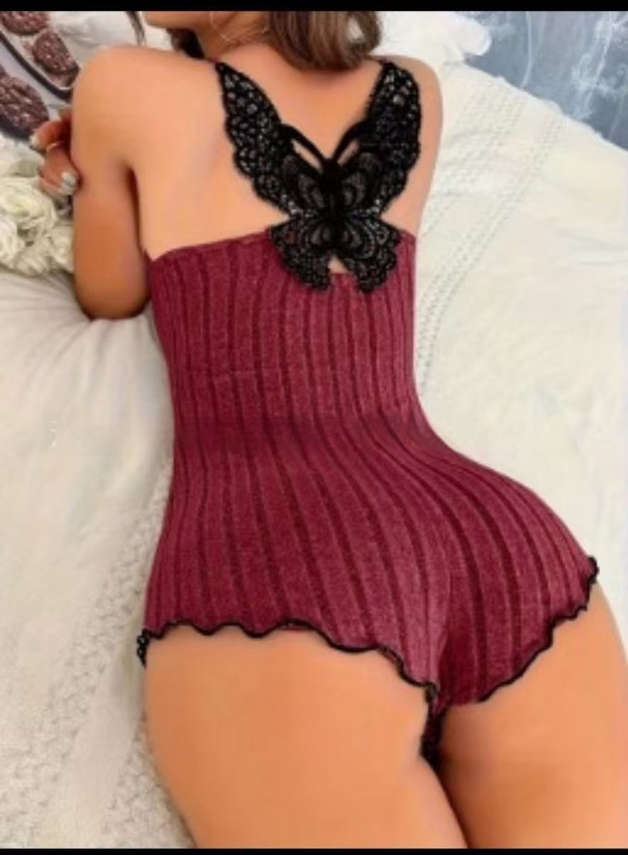 Summer Lace-Spliced Casual Romper Jumpsuit