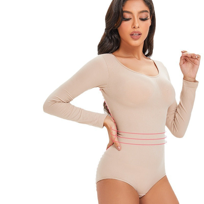 Seamless Long-Sleeve Tummy Control Shapewear Bodysuit