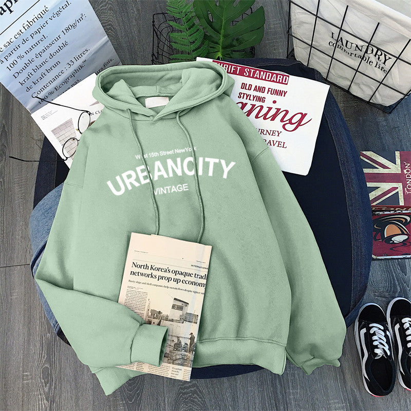Casual Loose Long-Sleeve Hooded Sweatshirt