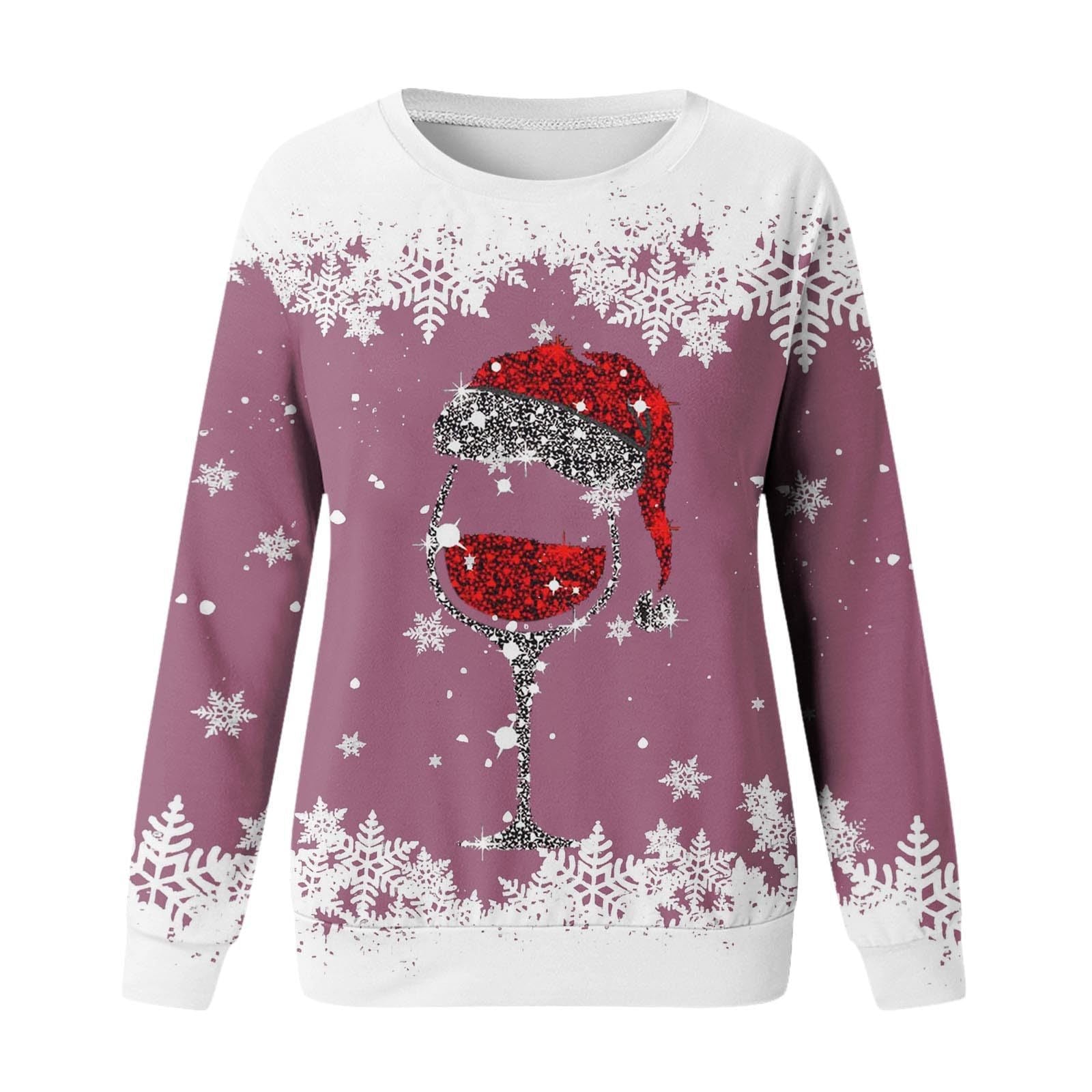 Festive 3D Print Christmas Women's Casual Crewneck Sweater