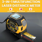 1pc Laser Tape Measure 3in 1 Digital Tape Measure High Precision Laser Rangefinder Steel Tape Measure, Equipped with 2AAA Batteries