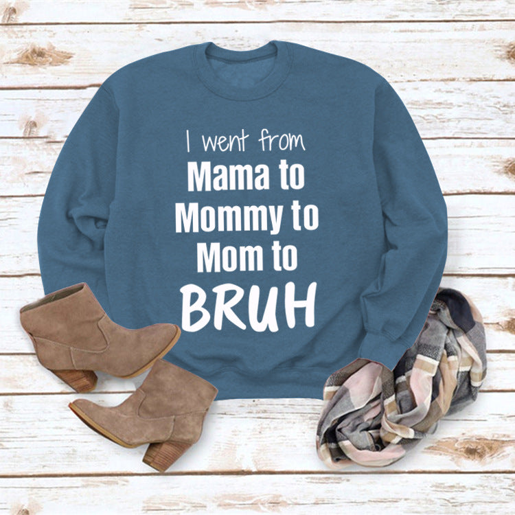 Comfy Letter Print Round Neck Loose Women's Sweater