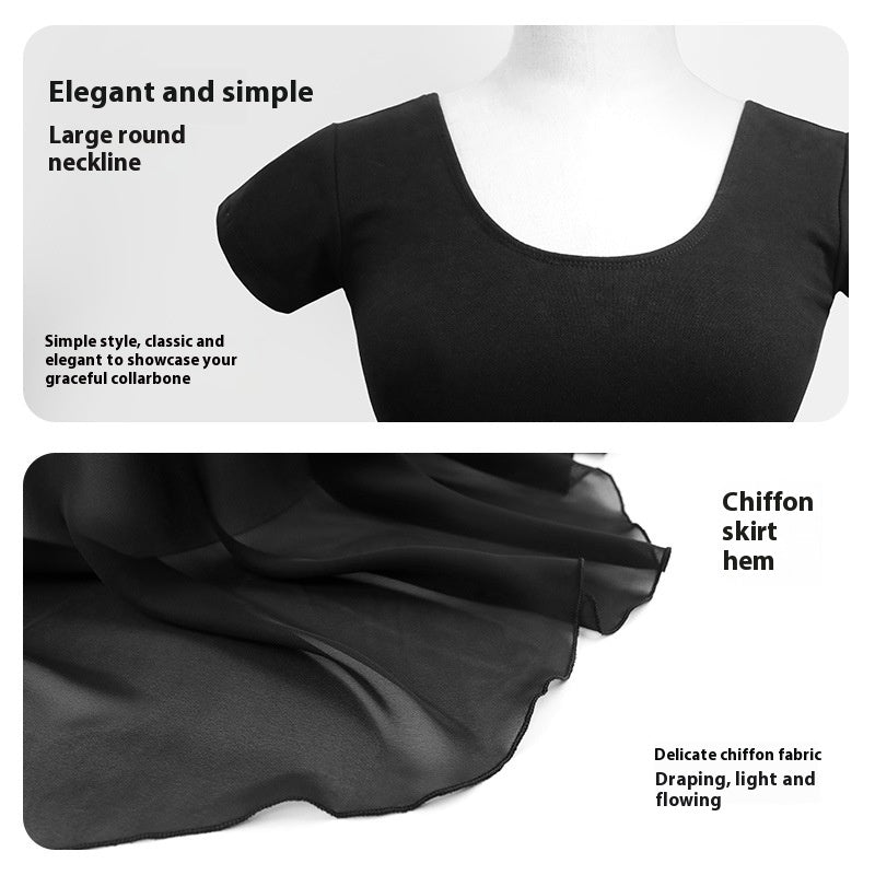 Women's Short Sleeve Dance Leotard Dress