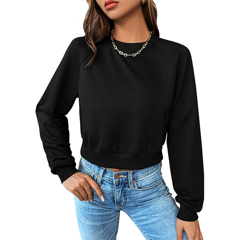 Women's Solid Long Sleeve Casual Pullover Hoodie