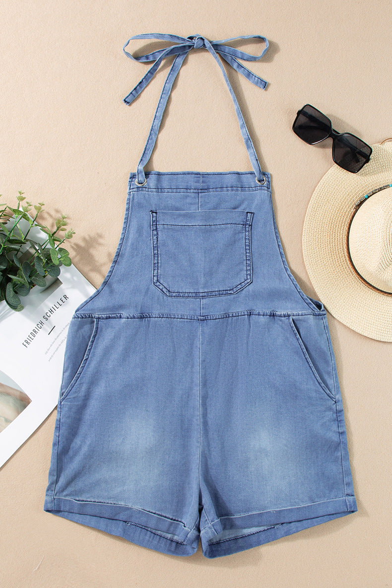 Women's Solid Sleeveless Casual All-Match Jumpsuit
