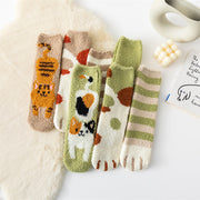 Cozy Winter Tube Socks - Fuzzy Coral Fleece