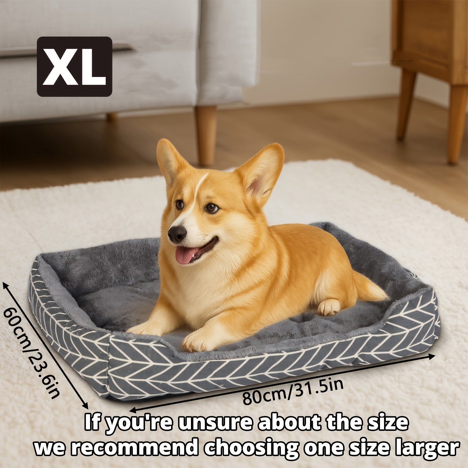 Extra Large Plush Dog Bed - Heavy-Duty Thermal Pet Mattress, No Assembly Needed, Soft Cushioned Interior for Large, Medium, Small Dogs - Ideal for Indoor/Outdoor Use, Easy-Clean