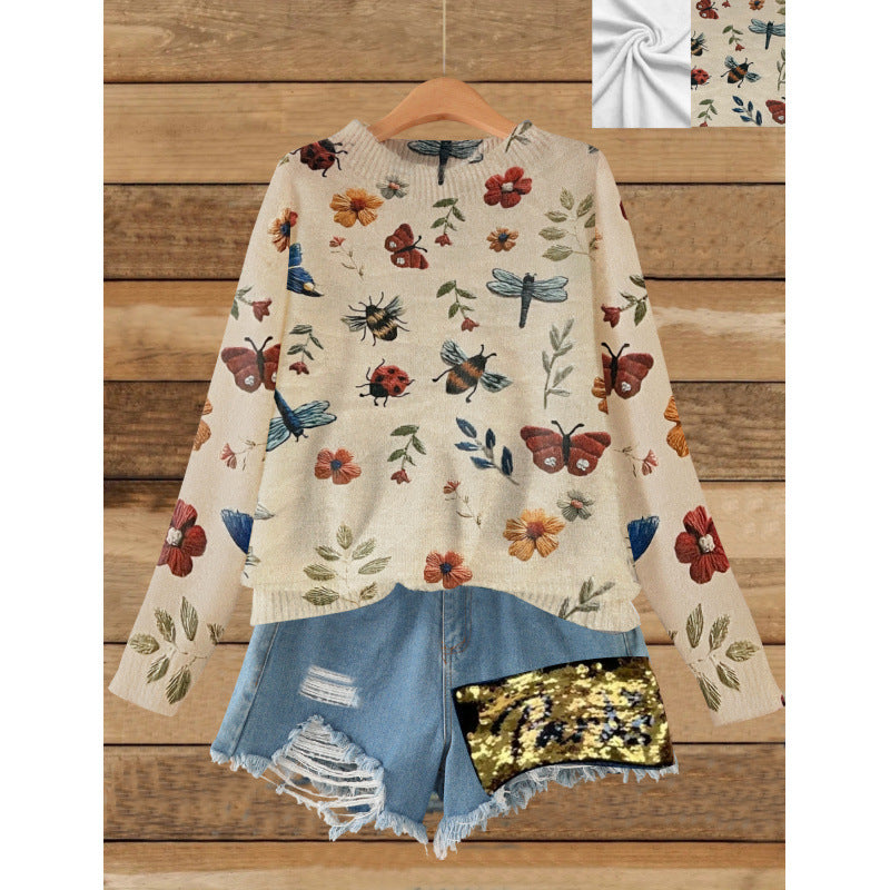 Plus Size Tie-Dye Autumn Sweater for Women