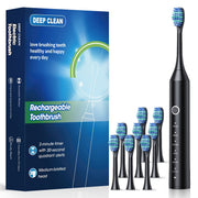 Rechargeable Electric Toothbrush with 6 Cleaning Settings and USB Charging