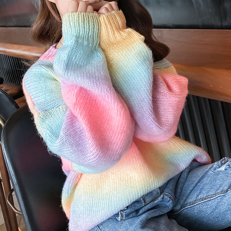 Matching Striped Parent-Child Knit Sweater Coat
