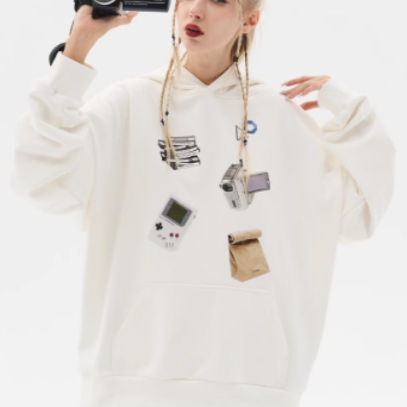 Retro Streetwear Oversized Hooded Sweatshirt