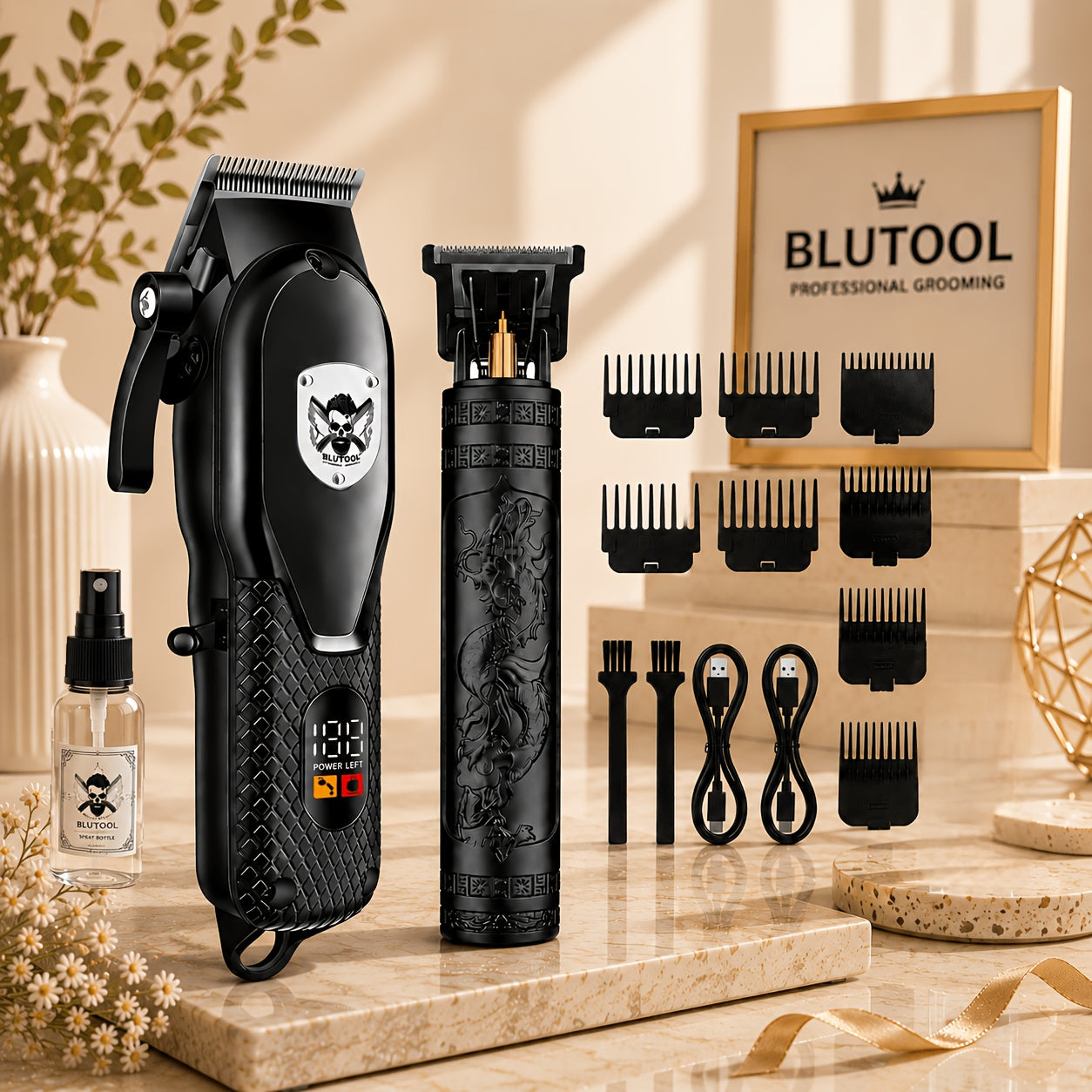 Rechargeable Electric Grooming Kit with LCD Battery Display – Travel‑Ready Grooming Set