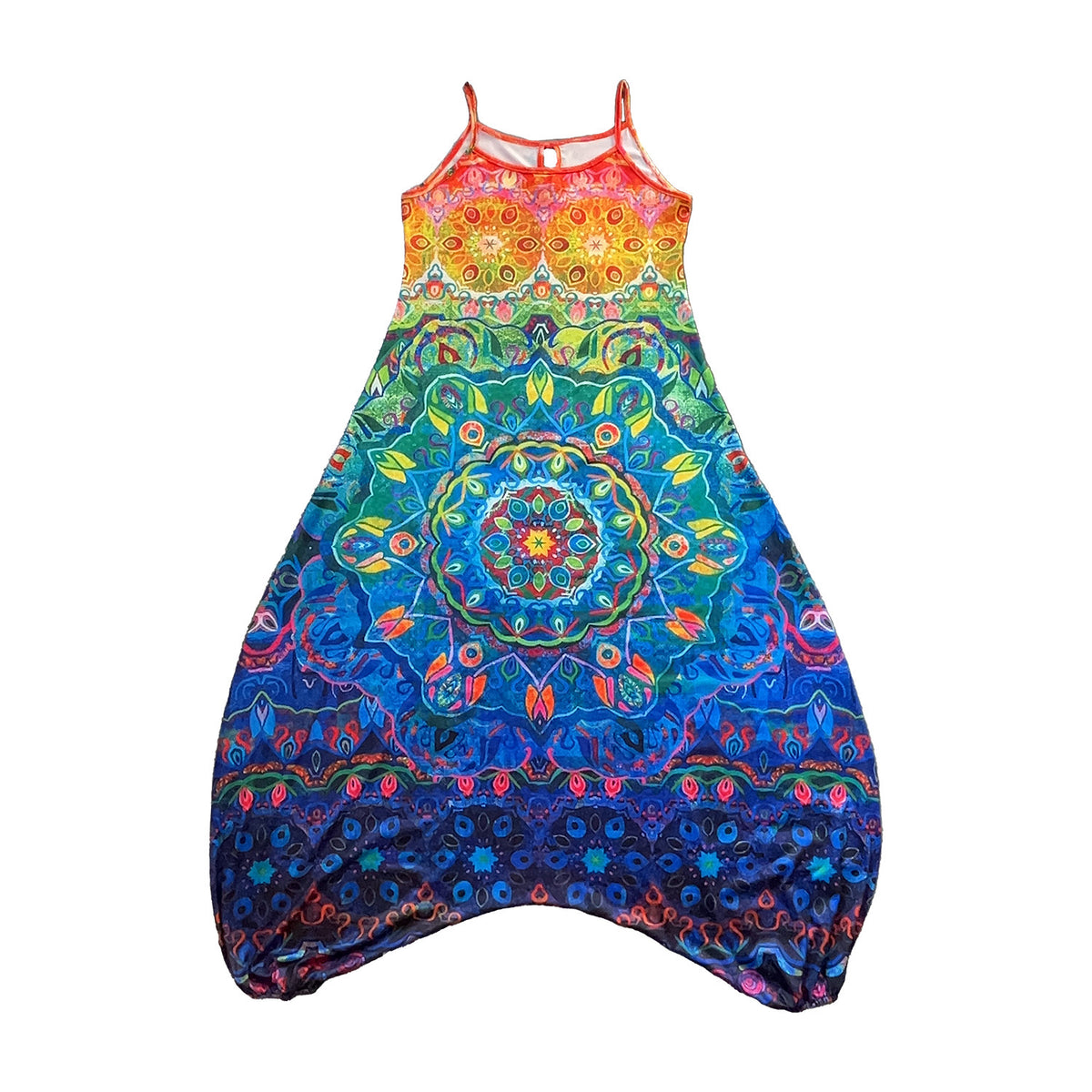 Boho Printed Harem Drop-Crotch Jumpsuit