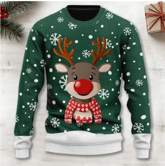 3D Printed Striped Crew Neck Pullover Sweatshirt