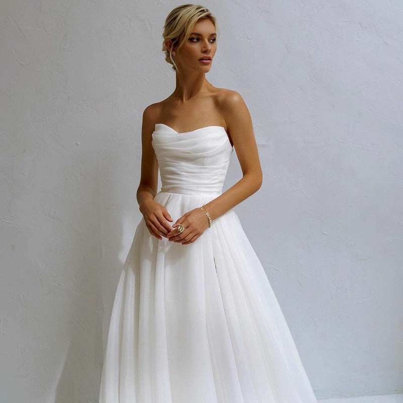 French-Style Strapless Elegant Wedding Dress