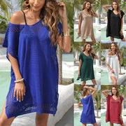 Loose V-Neck Hollow-Out Blouse – Summer Street Style