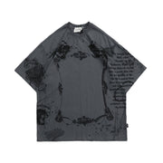 Unisex Loose Letter Print Casual Short-Sleeve T-Shirt