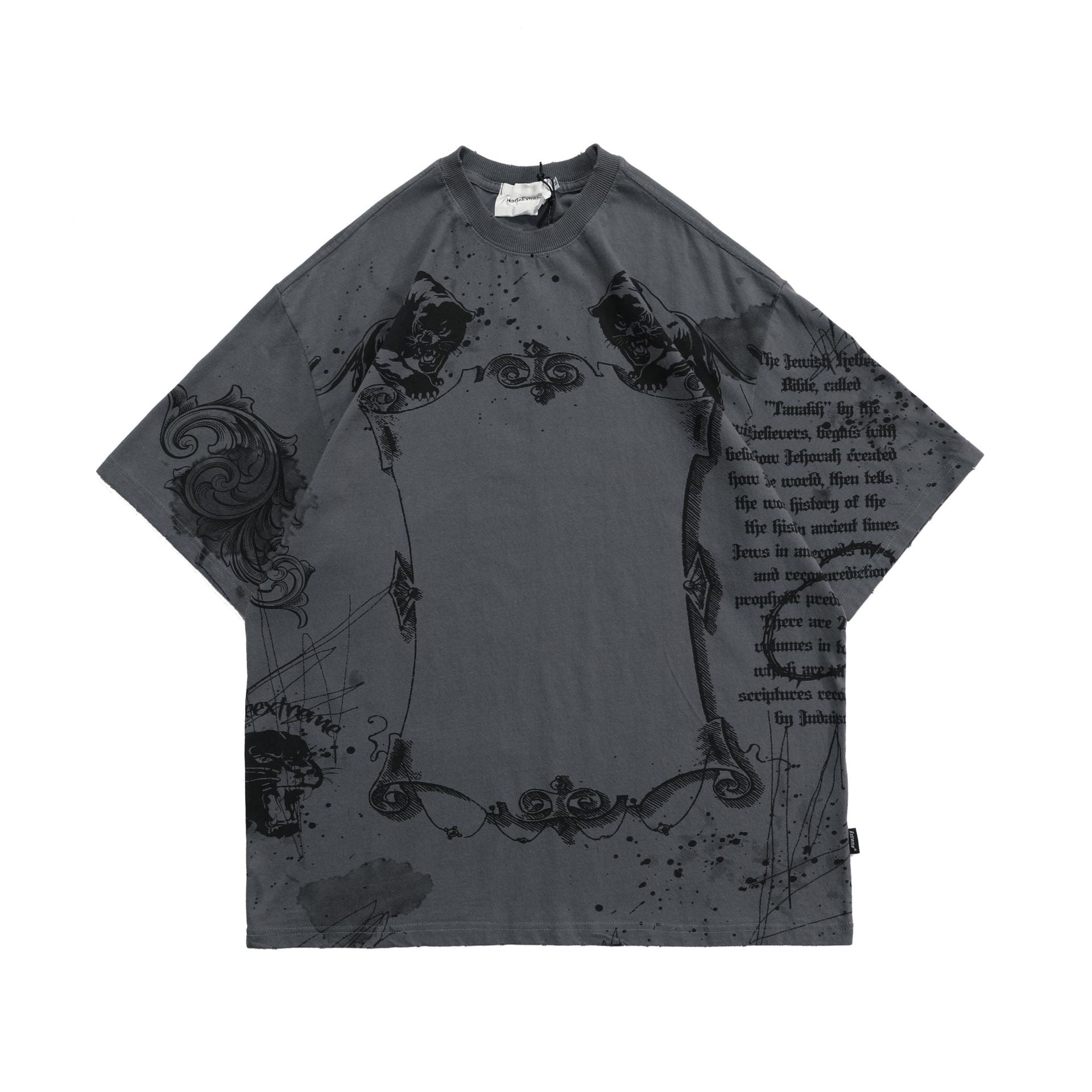 Unisex Loose Letter Print Casual Short-Sleeve T-Shirt