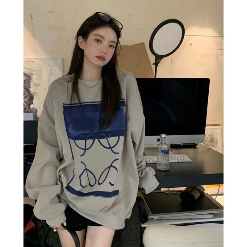 Mid-length Pullover Sweater Women's Loose Slimming Top