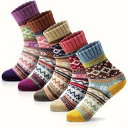10 Pairs Thickened Soft Warm Women's Winter Knitted Casual Socks for Mountaineering, Skiing, and Christmas Gift Outdoor Socks