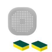 3-Piece Bathtub and Shower Drain Filter Set with Anti-Clogging Sponge