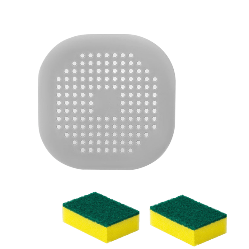 3-Piece Bathtub and Shower Drain Filter Set with Anti-Clogging Sponge