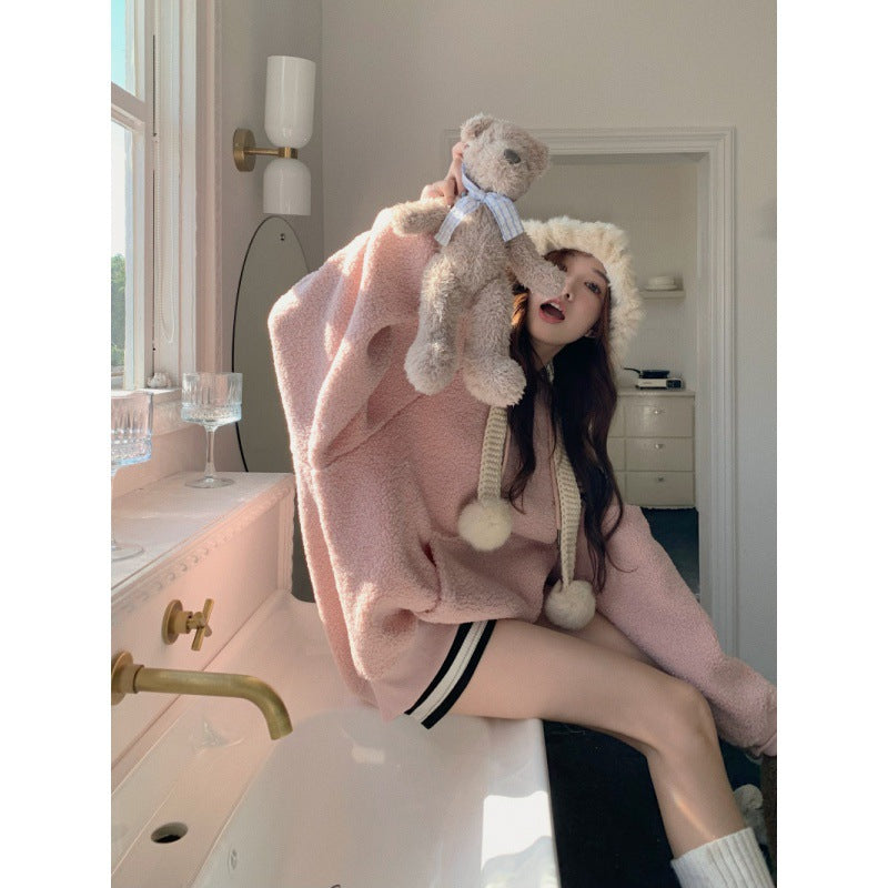Cozy Fleece-Lined Hooded Sweatshirt for Women