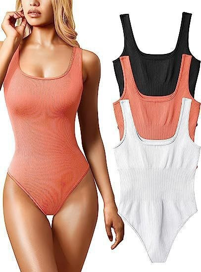 Women's U-Neck Sleeveless Fitted Romper Jumpsuit