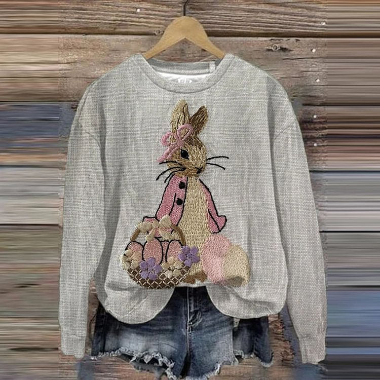 Women's 3D Cartoon Art Print Loose Pullover Sweater