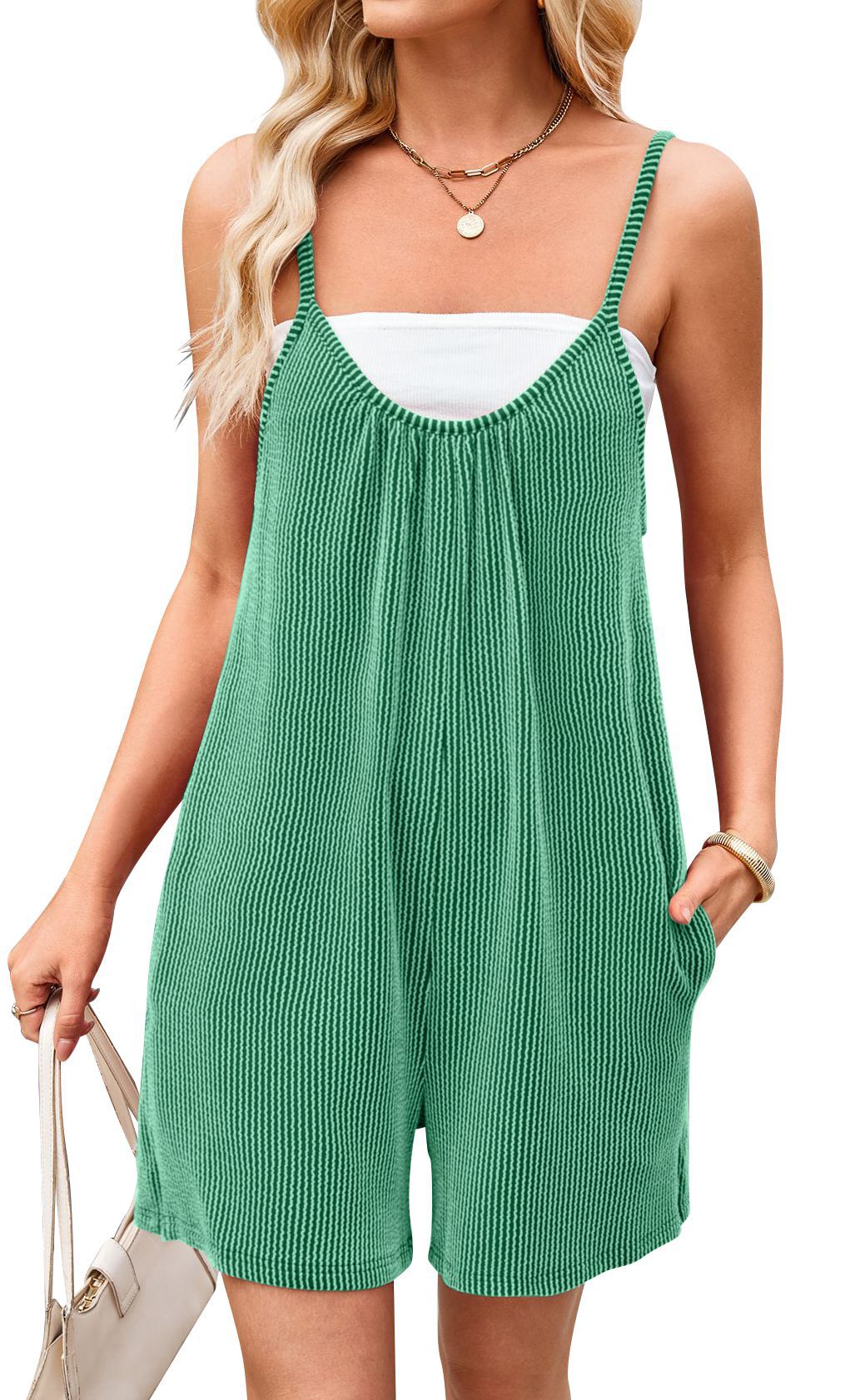 Women's Versatile Pocket Straight Jumpsuit Romper