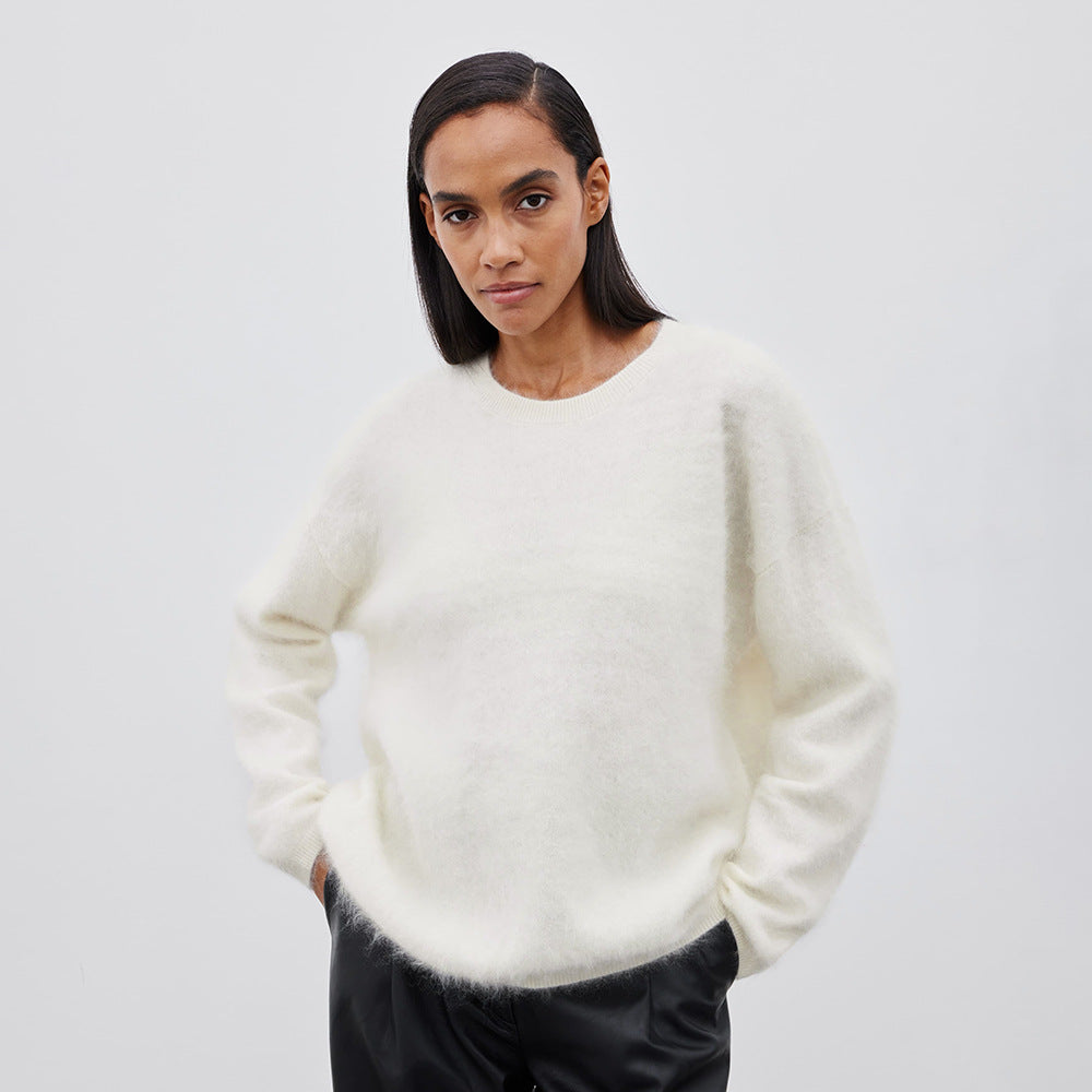 Simple Solid Color Knitted Loose Casual Sweater