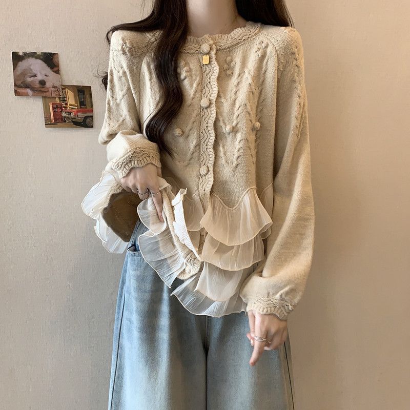 Womens Springfall Plus-size Cardigan Sweater Slimming Tummy-blurring
