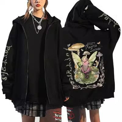 Unisex Anime Zip-Up Hoodie Cartoon Cardigan Sweater