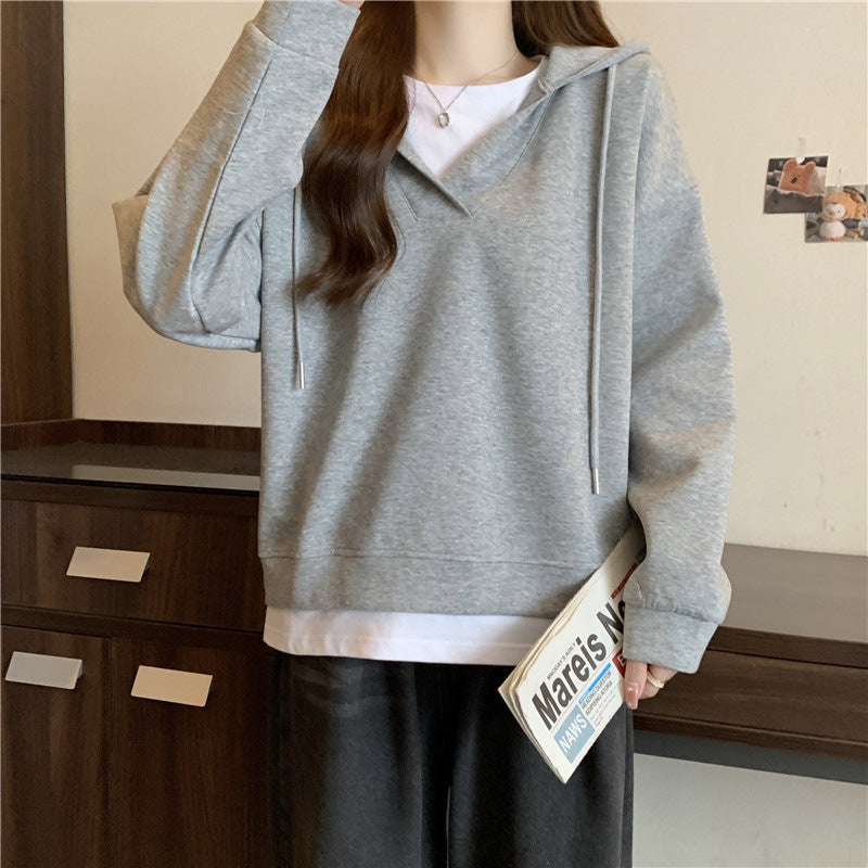 Chic Layered Fake Two-Piece Pullover Top