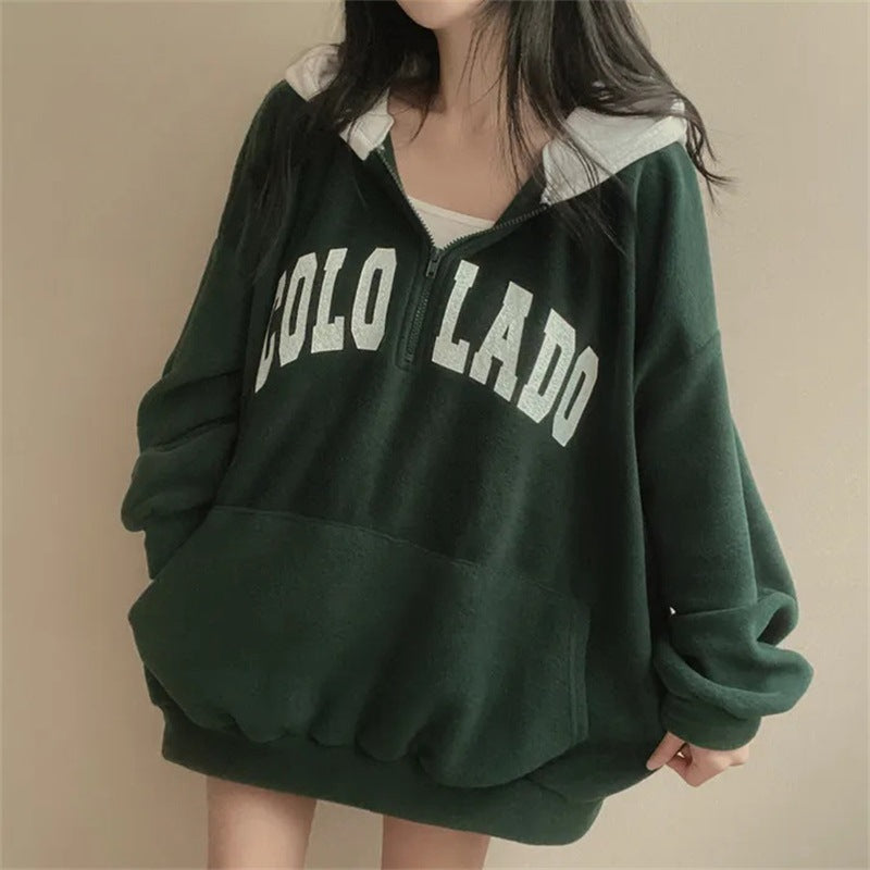 Women's Velvet Padded Thickened Winter Hoodie