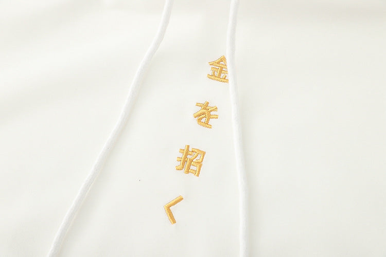 Japanese Preppy Cartoon Embroidered Loose Cotton Sweater