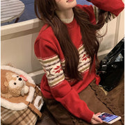 Womens Fashionable Retro Casual Knitted Sweater
