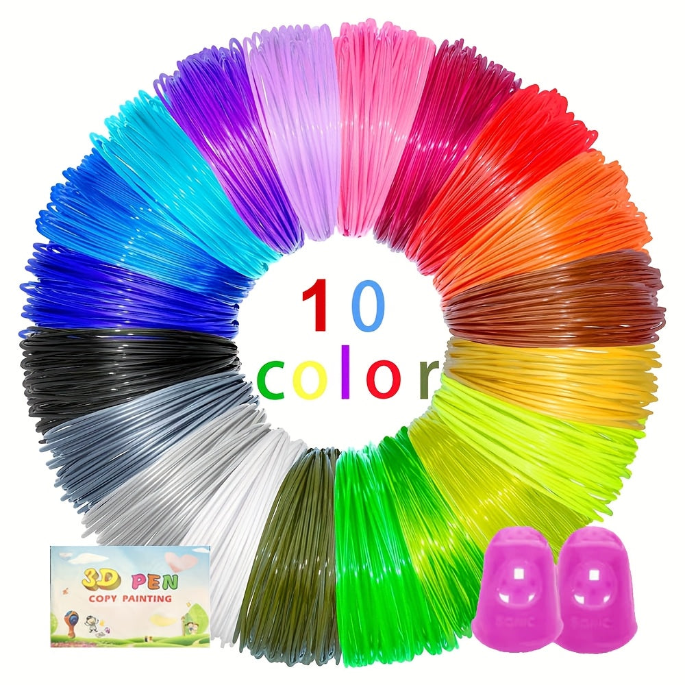 Multicolor 3D Pen PLA Filament Pack with 10, 20, or 40 Colors