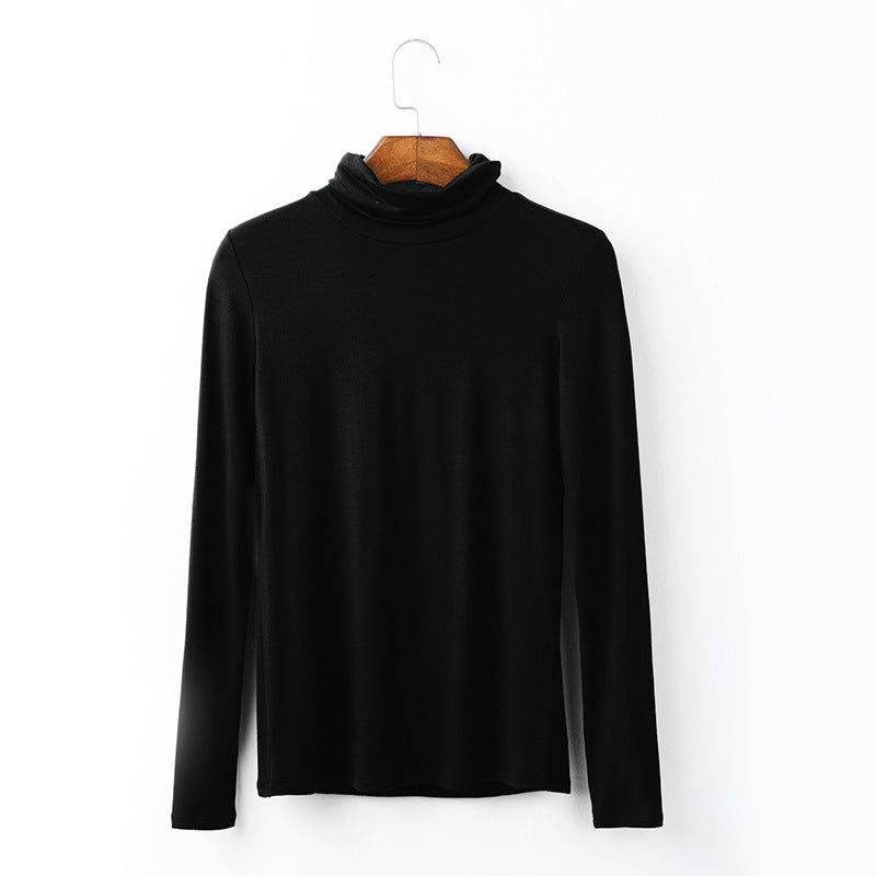 Women's Modal High Collar Long Sleeve T-Shirt