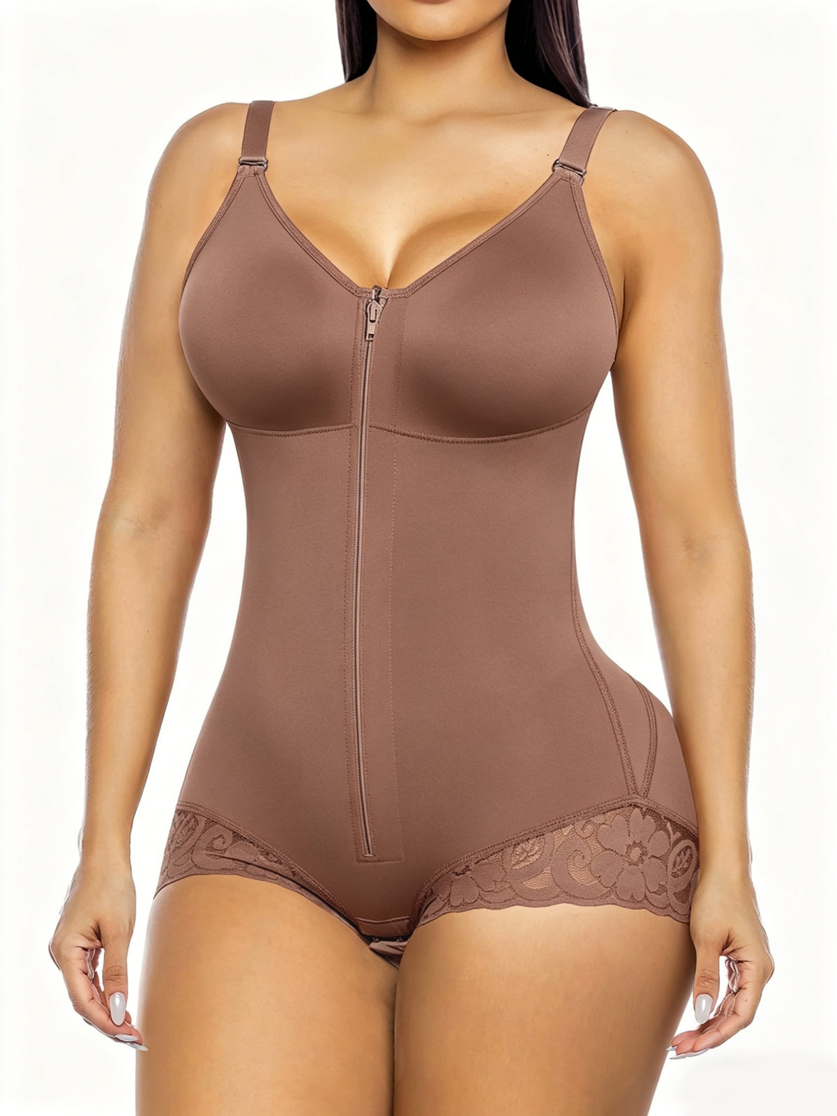 Plus Size Seamless Compression Body Shaper & Tummy Control Bodysuit